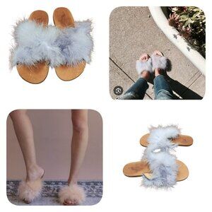 Brother Vellies Marabou Lamu Sandal Lavender Size 9